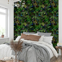 Peacock feather mural for a luxurious room.

