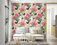 Botanical Rhapsody wallpaper with lush green leaves