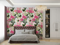 Vibrant green botanical rhapsody wallpaper for living room