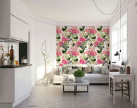 Elegant botanical rhapsody wallpaper in earthy tones