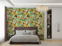 Botanical Bird Rhapsody Wallpaper for living room decor

