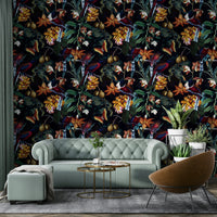 Exotic tropical wallpaper depicting a serene night