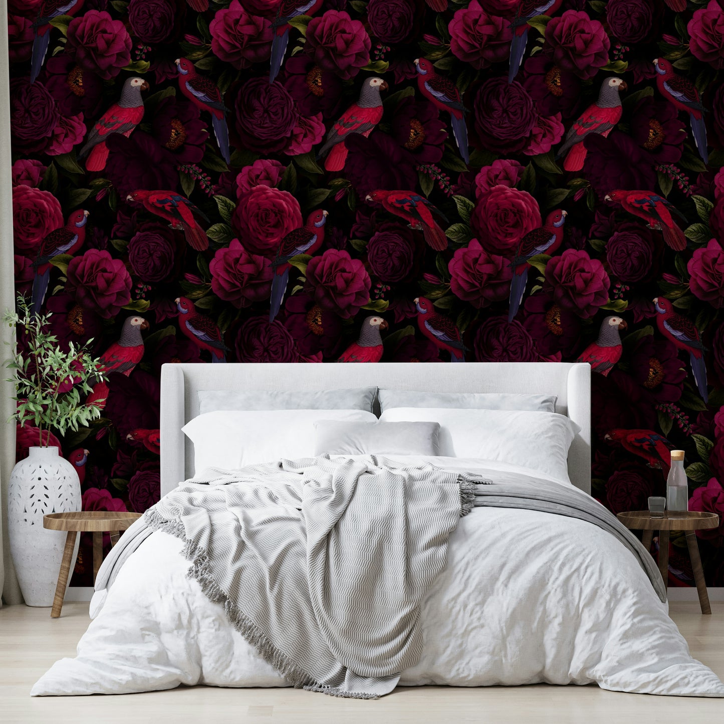 Luxurious midnight bloom wallpaper for elegant homes

