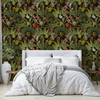 A peaceful jungle atmosphere created by wallpaper design.

