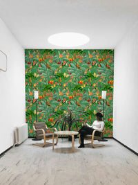 Exotic tropical leaf wallpaper for stylish interiors

