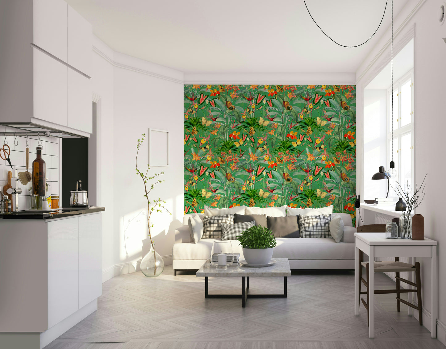 Emerald Enchantment tropical leaves for room decor

