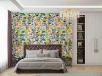 Birds and blooms symphony wallpaper perfect for living rooms

