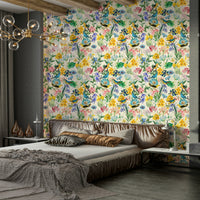 Birds and flowers symphony wallpaper for modern interiors

