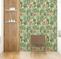 Lush greenery wall mural in Botanical Rhapsody wallpaper

