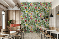 Bright and lively garden bloom wallpaper for a fresh interior.

