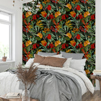 Subtle, nocturnal-inspired floral wallpaper for walls

