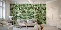 Tropical botanical passionflower wallpaper for modern rooms.

