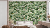Tropical passionflower paradise wallpaper for interiors.

