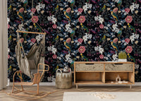 Nocturnal Paradise wallpaper with deep hues and nature design.

