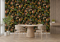 Bold botanical rhapsody with tropical florals and leaves.

