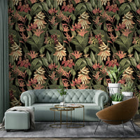 Beautiful tropical palm leaves wallpaper for modern rooms

