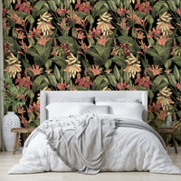 Tropical Nights Wallpaper featuring lush green leaves

