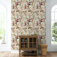 Bold and colorful Passionflower Paradise floral wallpaper design.

