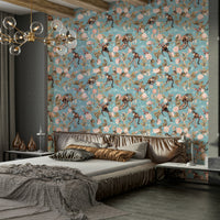 Musical monkeys playing instruments in the jungle wallpaper

