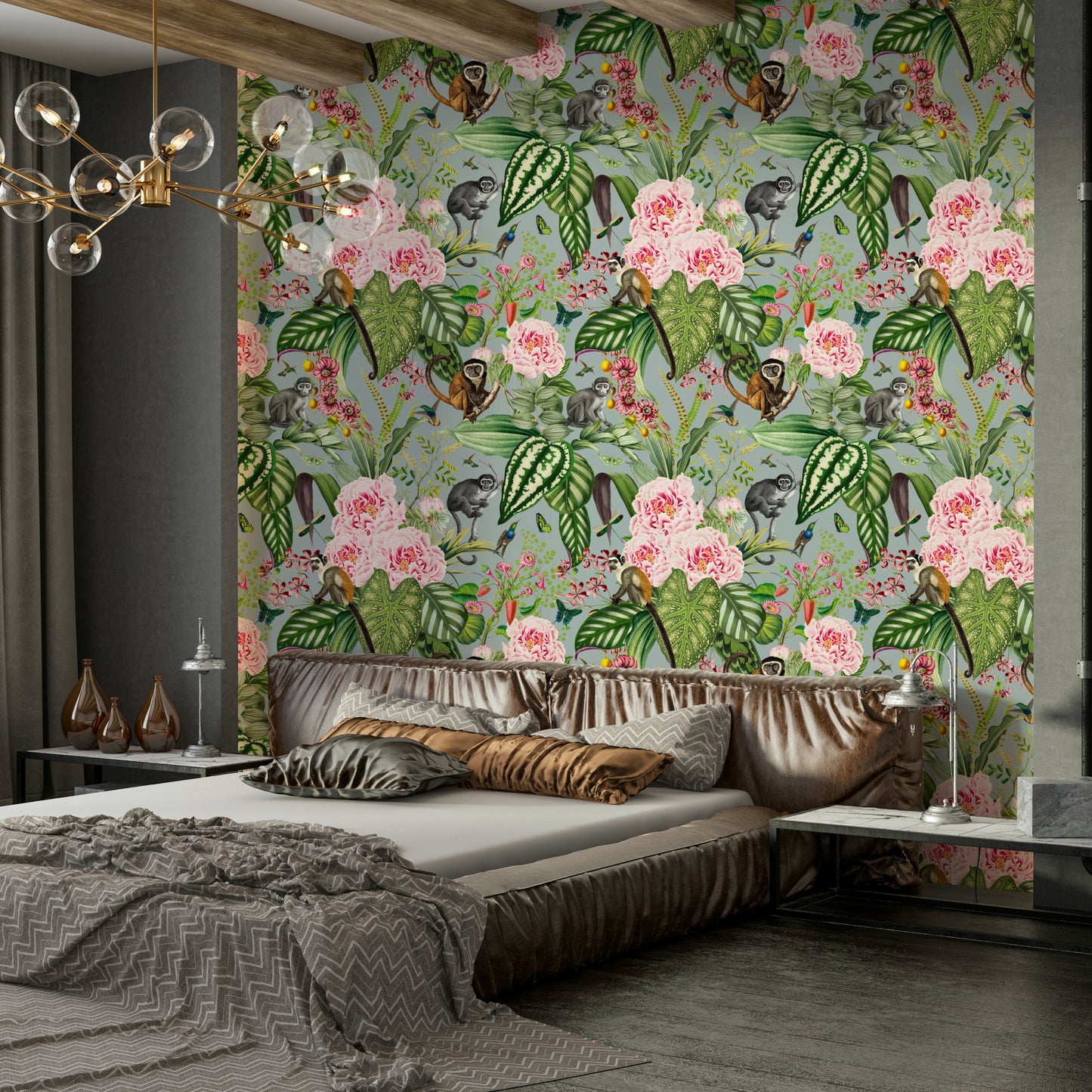 Wild jungle wallpaper bringing nature indoors

