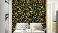 Exotic primates and tropical flora wall mural design

