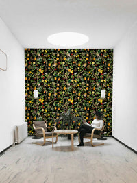 Jungle-inspired mural with monkeys in a tropical setting

