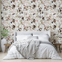Monkeys & Blooms: Unique chinoiserie wall mural

