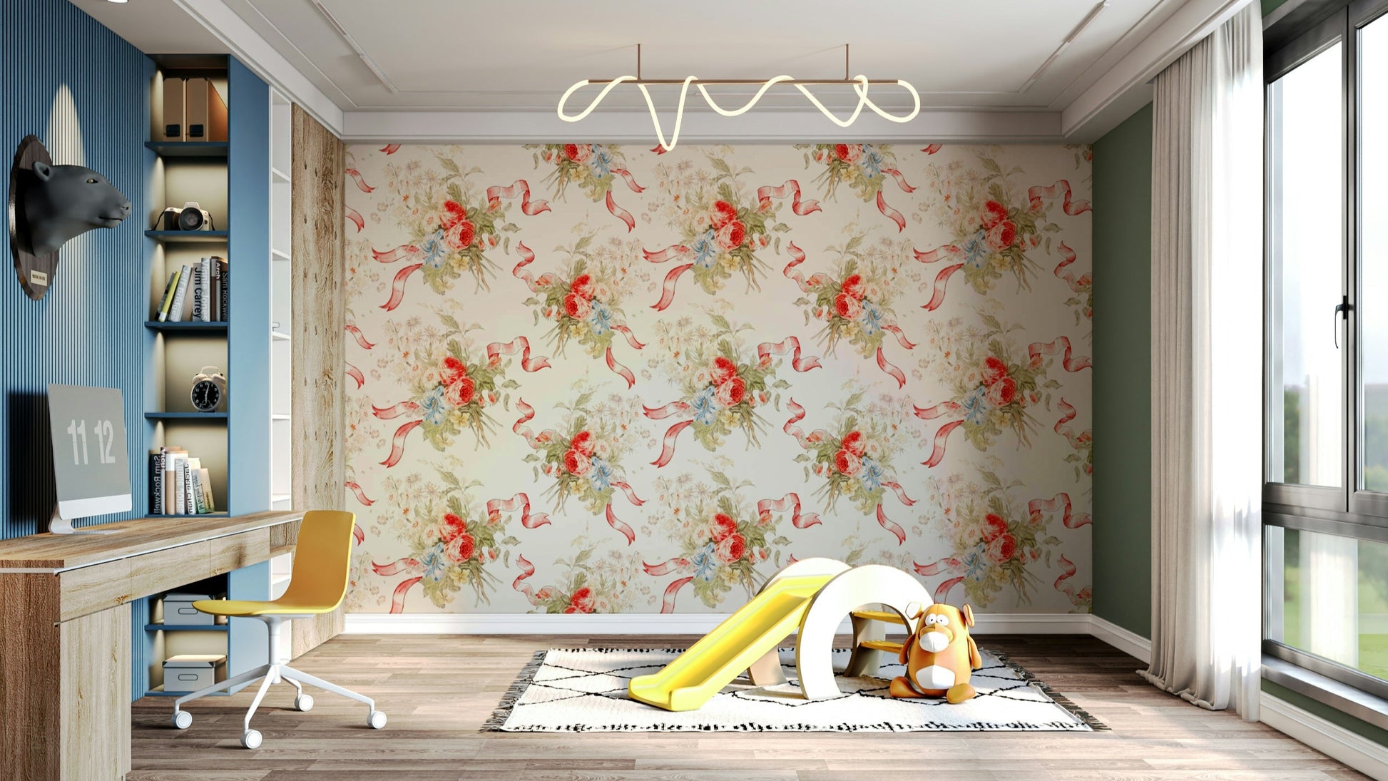 Rose-themed wallpaper for dreamy rooms

