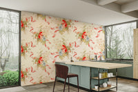 Kids' room wallpaper with garden roses

