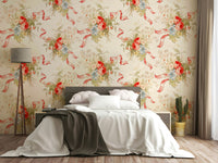 Playful flower wallpaper for cozy spaces

