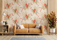 Rose garden pattern wallpaper with fun vibe

