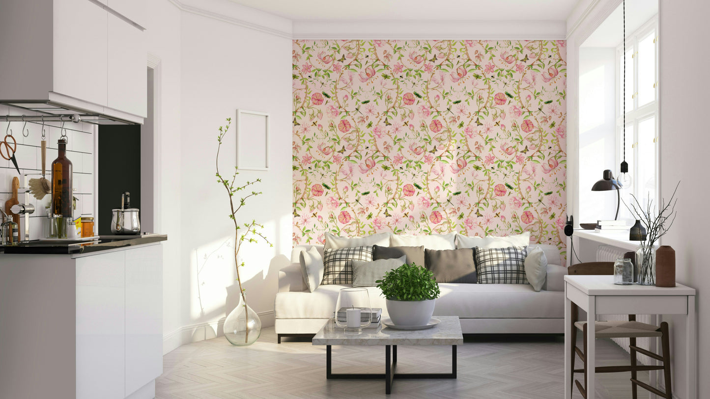 Whimsical secret garden wall design

