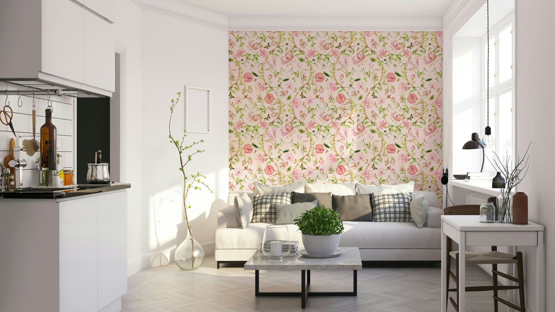 Whimsical secret garden wall design

