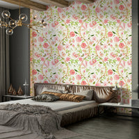 Subtle floral wallpaper for calm interiors

