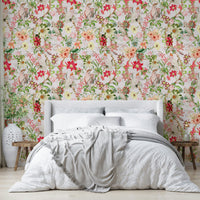 Dreamy flower wallpaper in blush pink


