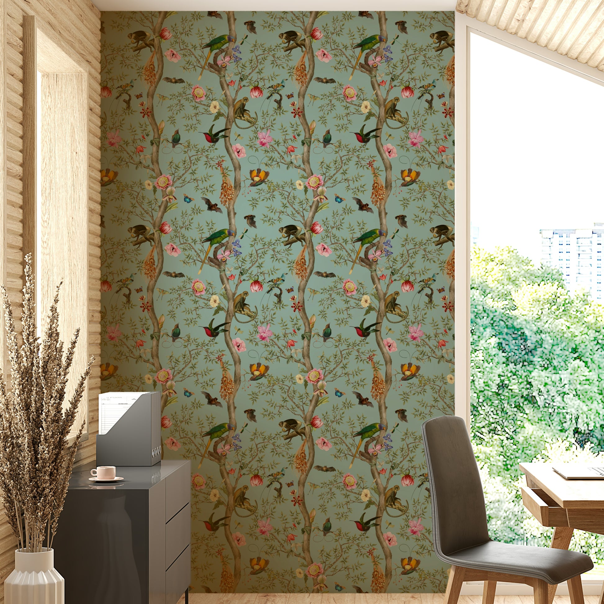 Exotic bird-themed wall mural for homes

