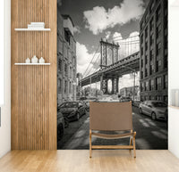 Wall mural featuring the Manhattan Bridge in New York City.


