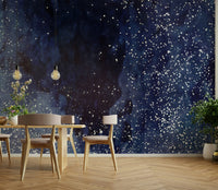 Cobalt galaxy wall mural for modern decor.

