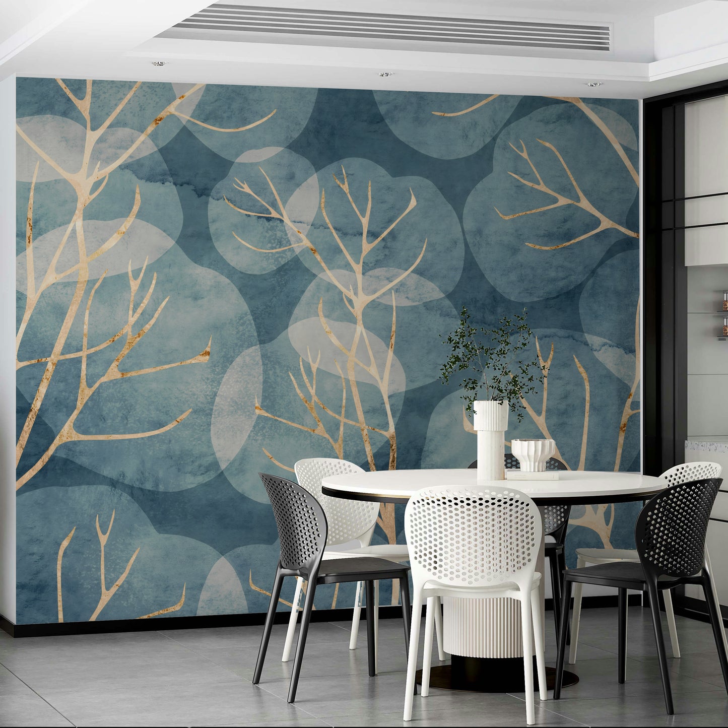 Beautiful cyanotype wall art with winter leaves

