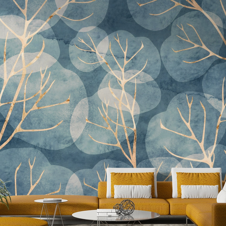 Elegant Midwinter Leaf cyanotype wall decoration


