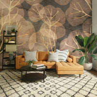 Beautiful Midwinter Leaf design in sepia tones mural

