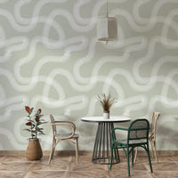 Zen wallpaper with beige-grey hues and ripple sand effect.

