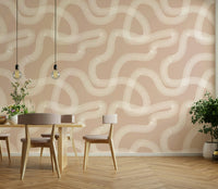 Wallpaper design evoking Japanese Zen garden sand trails.

