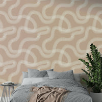 Zen-inspired wall design mimicking raked garden sand.

