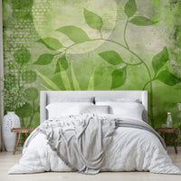 Beautiful abstract greenery mural for home decor.

