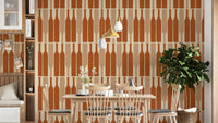 Chic wine cellar wallpaper with modern geometric style.

