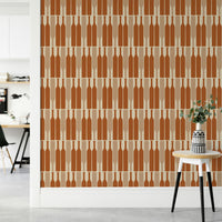 Contemporary geometric wine cellar wall mural.

