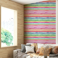 Bold stripes in summer hues for stylish wall designs

