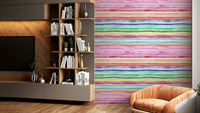 Happy stripes wallpaper in bold summer colors

