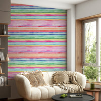 Fun and colorful striped wallpaper for fresh interiors


